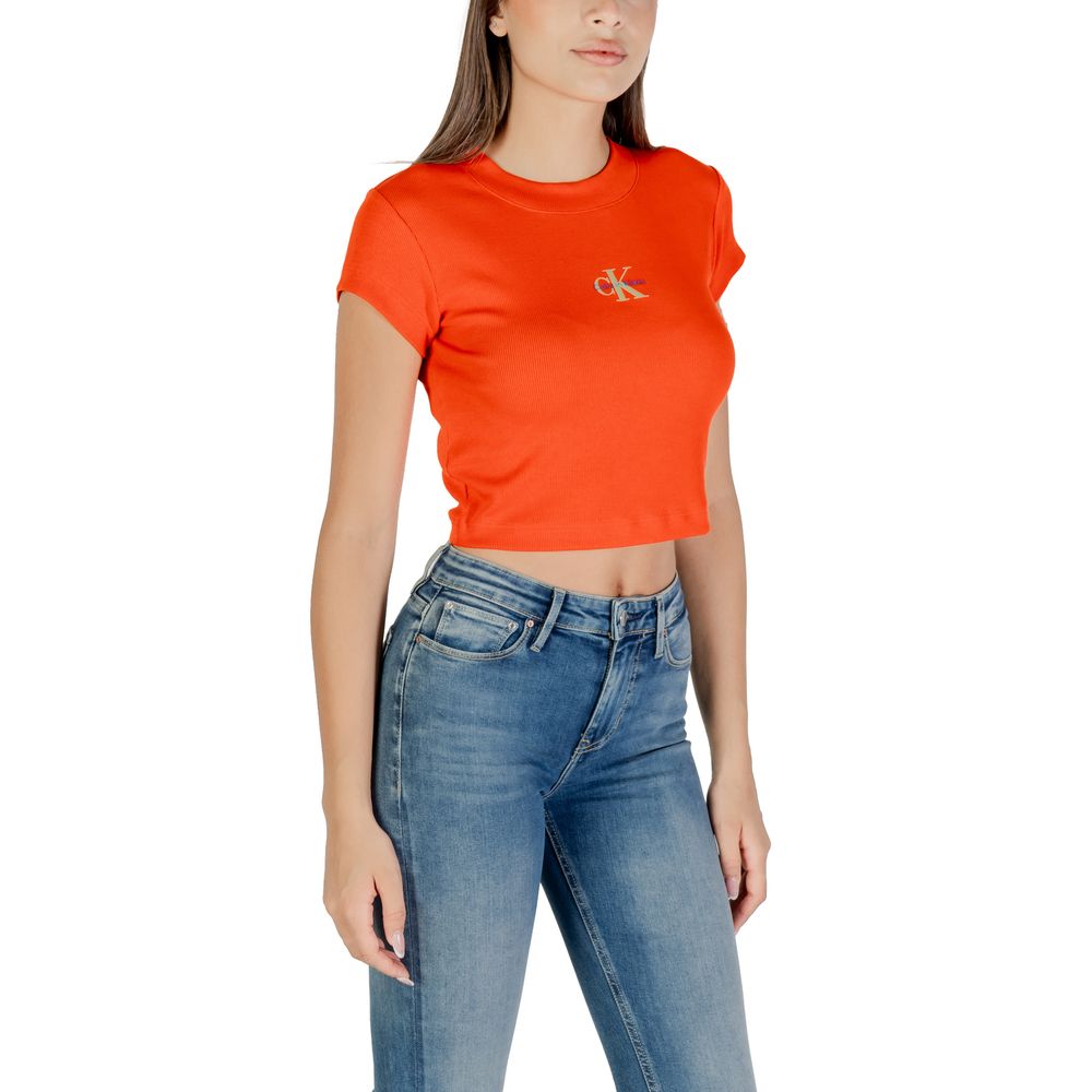 T-Shirt by Calvin Klein Jeans for women in stretch cotton multicolor features an on trend silhouette, perfectly showcasing a on trend and for an elevated aesthetic.