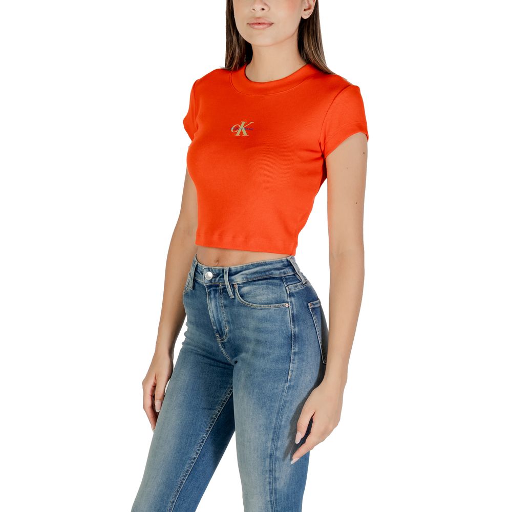 T-Shirt by Calvin Klein Jeans for women in stretch cotton multicolor features an on trend silhouette, perfectly showcasing a on trend and for an elevated aesthetic.