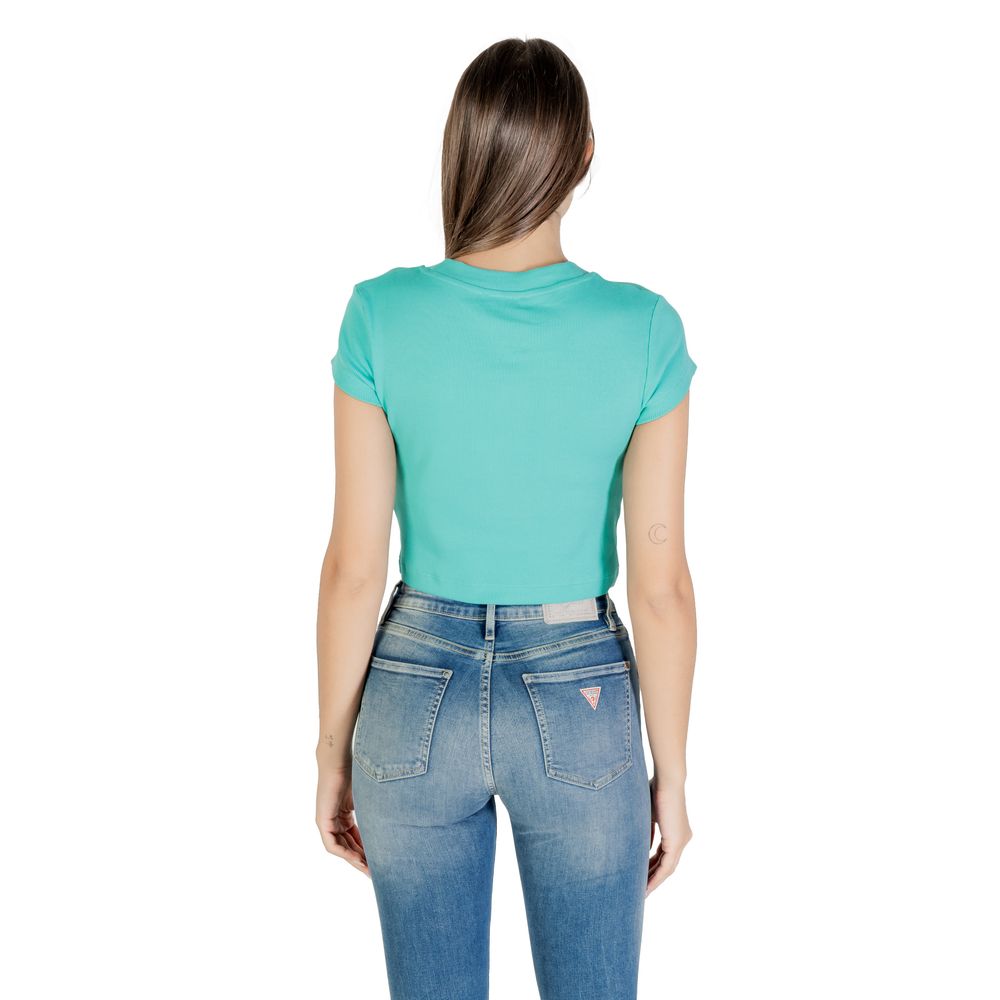 Calvin Klein Jeans Women's Short-Sleeve Stretch Cotton T-Shirt - Turquoise
