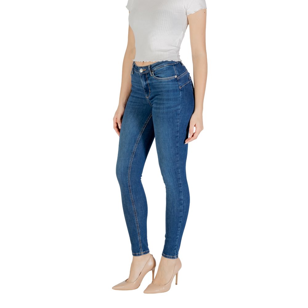Jeans by Liu Jo for women in stretch denim cotton blue features a refined silhouette with a refined skinny, defined by a high rise and a refined long for a refined finish.