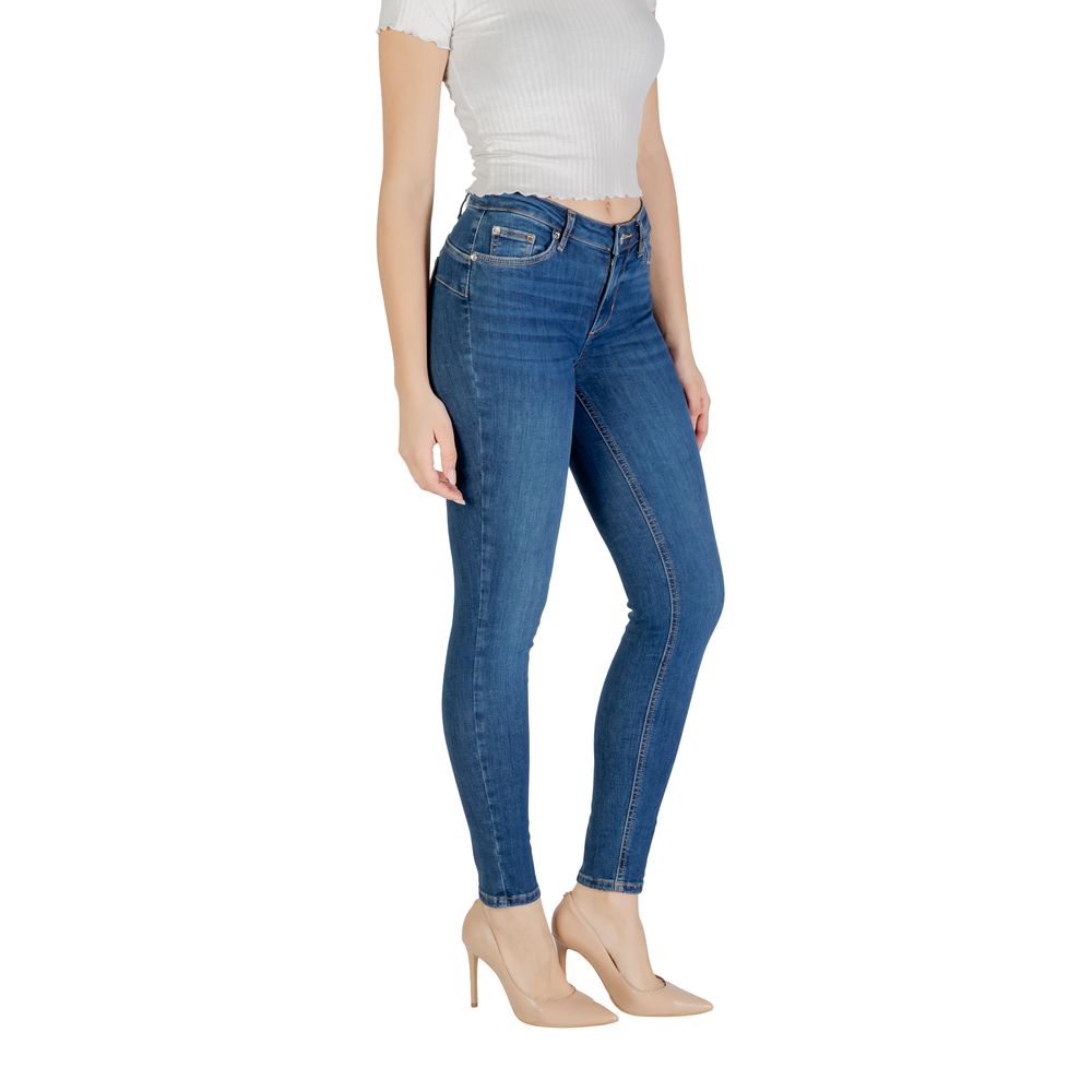 Jeans by Liu Jo for women in stretch denim cotton blue features an sartorial skinny and long with a high rise cut for a sartorial finish.