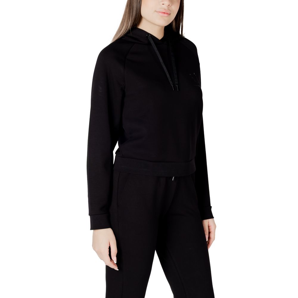 Armani Exchange Women's Stretch Polyester & Viscose Hoodie - Black