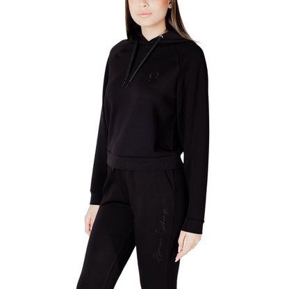Armani Exchange Women's Stretch Polyester & Viscose Hoodie - Black