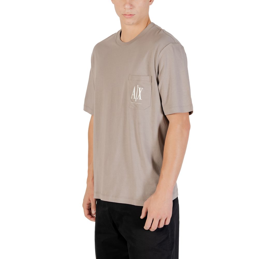 Activewear T-Shirt by Armani Exchange for men in cotton brown features an contemporary design with , a length, and a contemporary .