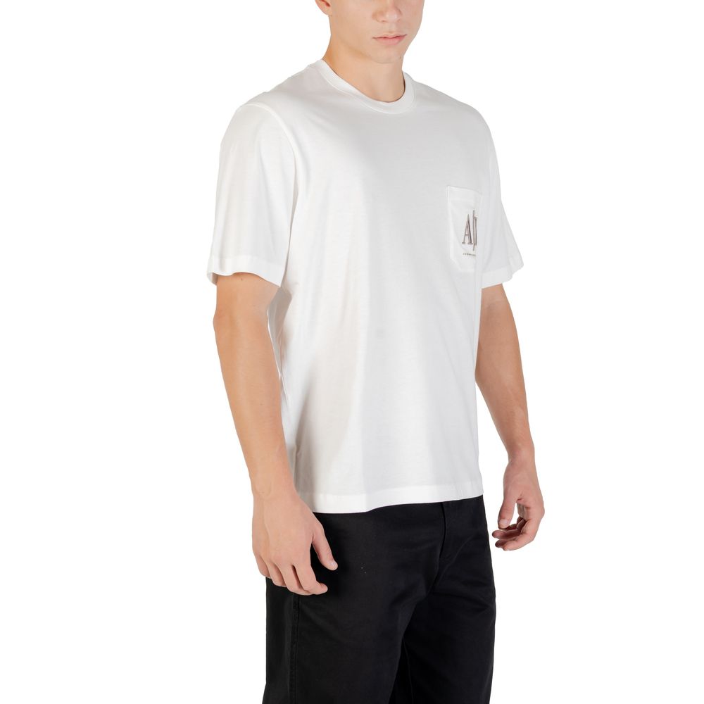 T-Shirt by Armani Exchange for men in cotton cream features an on trend silhouette, perfectly showcasing a on trend and for an elevated aesthetic.