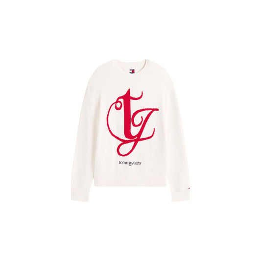 Sweatshirt by Tommy Hilfiger Jeans for men in cotton cream features an exquisite silhouette, showcasing and details for a exquisite look.