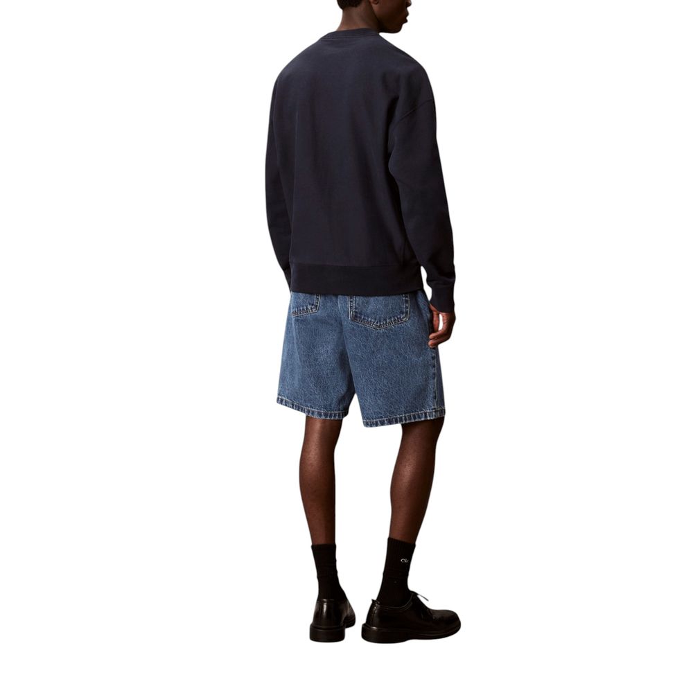 Activewear Sweatshirt by Calvin Klein Jeans for men in polyester cotton terrycloth blue showcases a versatile silhouette, artfully detailed with a versatile crew neckline and for a versatile finish with .