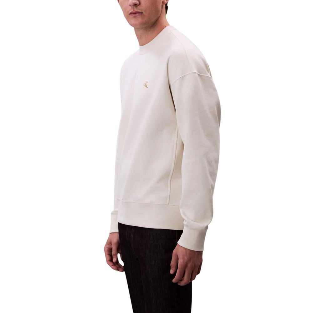 Activewear Sweatshirt by Calvin Klein Jeans for men in polyester cotton terrycloth white features an contemporary silhouette with , refined detailing, and an contemporary for a sophisticated performance look.