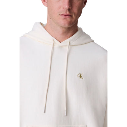 Hooded Hoodie by Calvin Klein Jeans for men in cotton terrycloth & polyester white features a edgy silhouette, detailed with a edgy and for a refined finish.