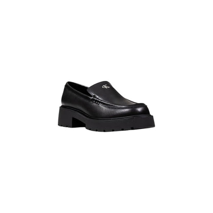High-Heel Loafers Pumps Heels by Calvin Klein Jeans for women in leather and black showcases a effortlessly elegant silhouette as Women's Leather High-Heel Loafers Pumps Heels, featuring a effortlessly elegant high-heel and a effortlessly elegant for an elegant look.