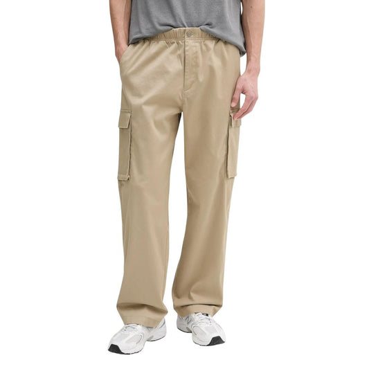 Calvin Klein Jeans Men's Straight-Leg Regular-Fit Stretch Cotton Cargo Pants - Beige