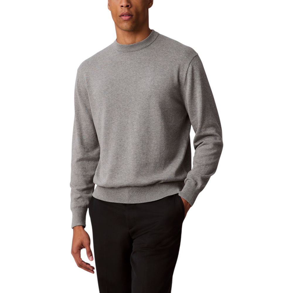 Sweatshirt by Calvin Klein Jeans for men in cotton gray features a unrivaled silhouette with a refined crew neckline and unrivaled detailing for a sophisticated look.