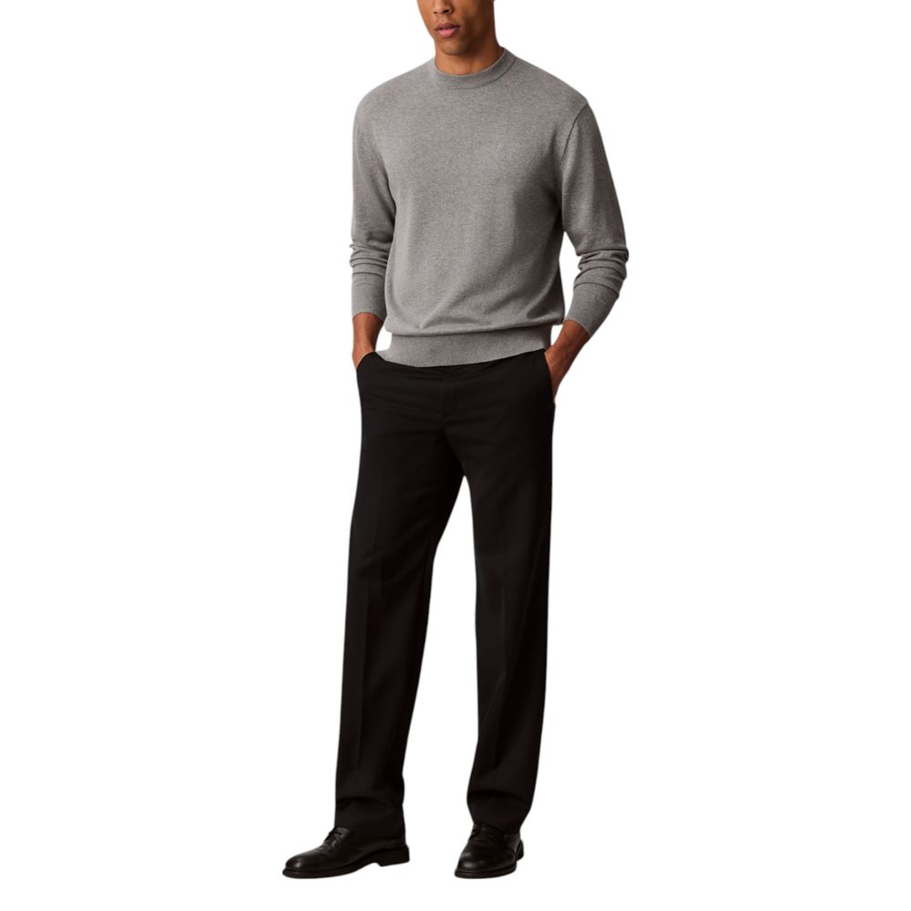 Sweatshirt by Calvin Klein Jeans for men in cotton gray presents a smart casual silhouette, featuring a smart casual crew neckline and for a sophisticated look.