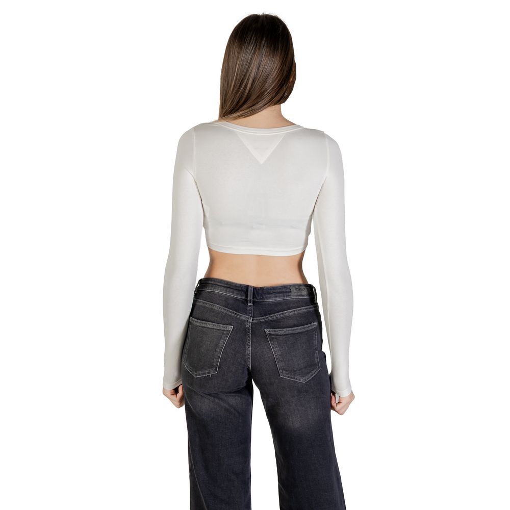 Tommy Hilfiger Jeans Women's Crop-Top Stretch Cotton T-Shirt - White