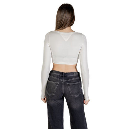 Tommy Hilfiger Jeans Women's Crop-Top Stretch Cotton T-Shirt - White