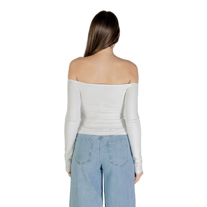 Tommy Hilfiger Jeans Women's Long-Sleeve Stretch Cotton T-Shirt - Cream
