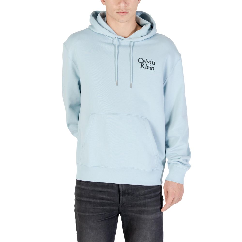 Hooded Hoodie by Calvin Klein Jeans for men in cotton & kangaroo blue features a edgy silhouette, detailed with a edgy hooded neckline and for a refined finish.