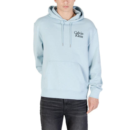 Hooded Hoodie by Calvin Klein Jeans for men in cotton & kangaroo blue features a edgy silhouette, detailed with a edgy hooded neckline and for a refined finish.