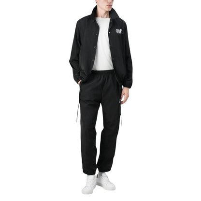 Activewear Jogger Pants by Calvin Klein Jeans for men in poly nylon fabric black features a versatile silhouette, integrating performance with a versatile regular-fit, long, and comfortable .