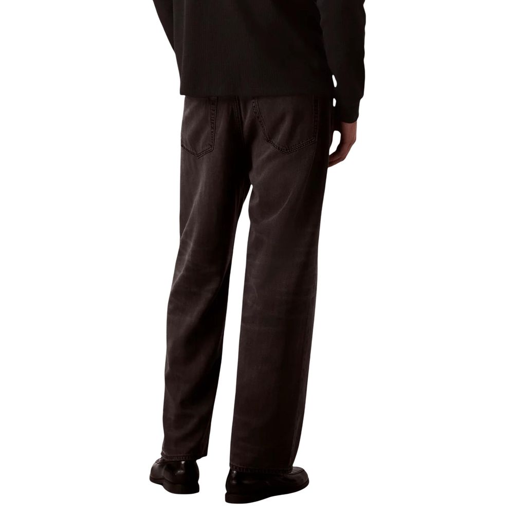 Jeans by Calvin Klein Jeans for men in viscose & denim black features an refined tailoring silhouette, showcasing a premium relaxed-fit, regular-fit & wide with a and long cut for a refined tailoring look.