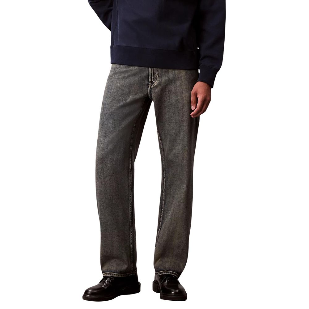 Jeans by Calvin Klein Jeans for men in denim cotton & acetate beige presents a refined pantology silhouette, artfully defined by a refined pantology straight-leg, relaxed-fit & regular-fit, long, and a sophisticated .