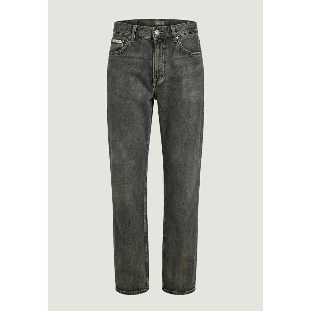 Jeans by Calvin Klein Jeans for men in denim cotton & acetate beige features an sartorial straight-leg, relaxed-fit & regular-fit and long with a cut for a sartorial finish.