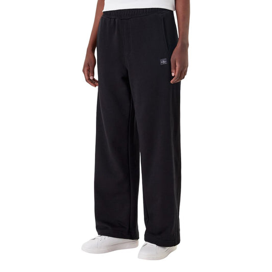 Activewear Jogger Pants by Calvin Klein Jeans for women in cotton terrycloth black features an kinetic relaxed-fit & wide and long with a , showcasing high-performance for an kinetic look.