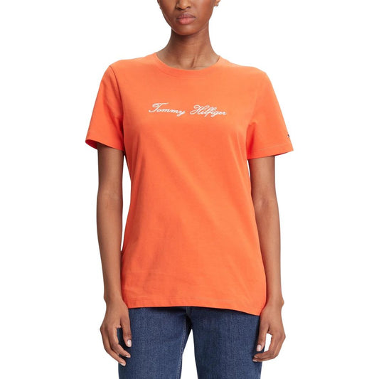 Tommy Hilfiger Women's Short-Sleeve Crew-Neck Cotton T-Shirt - Orange