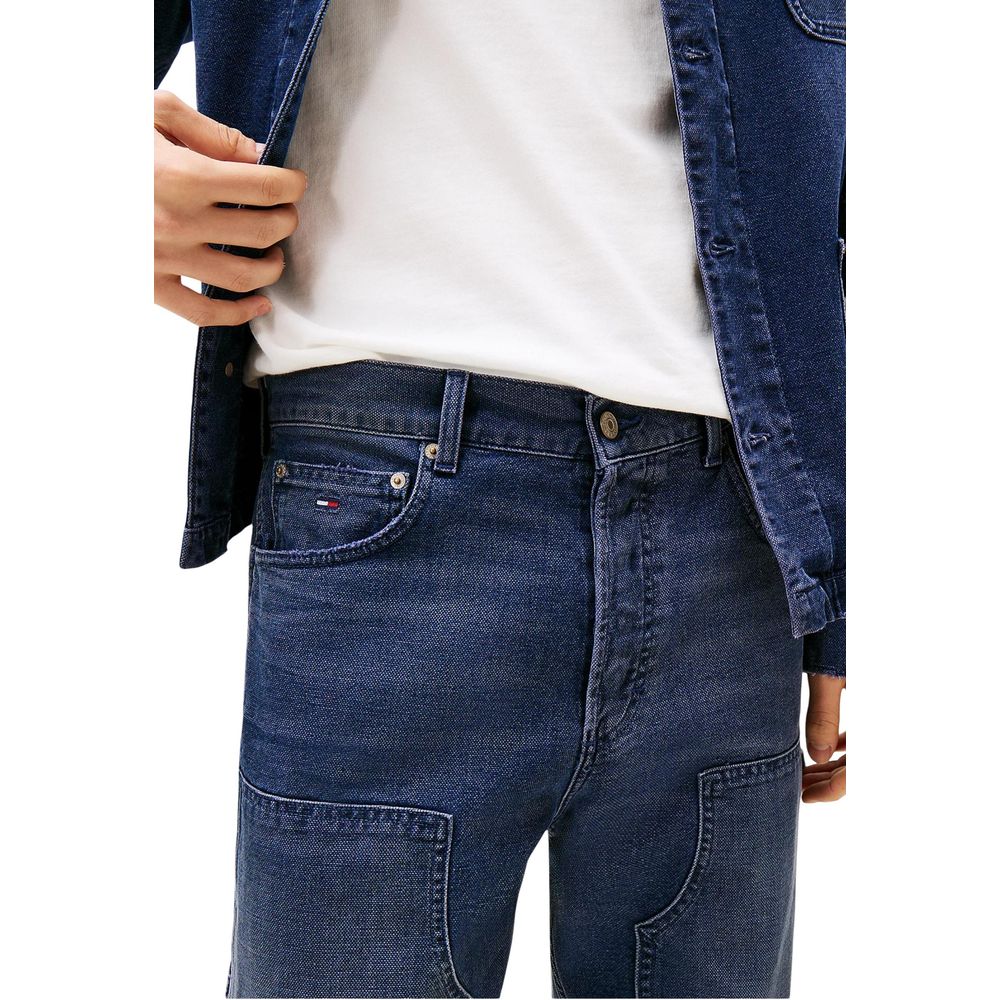 Jeans by Tommy Hilfiger Jeans for men in denim cotton blue features a polished silhouette with a polished straight-leg, relaxed-fit & regular-fit, reaching a polished long and finished with a polished .