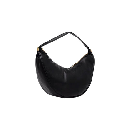 Large Evening Hobo Handbag by Calvin Klein for women in polyethylene & polyurethane black features a ornamental silhouette, showcasing a secure zipper, ample , and ornamental handle for a sophisticated look.