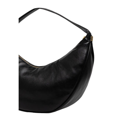 This Large Evening Hobo Handbag by Calvin Klein for women in polyethylene & polyurethane and black presents a sculptural silhouette featuring a secure zipper, ample , and versatile handle for a sculptural finish.