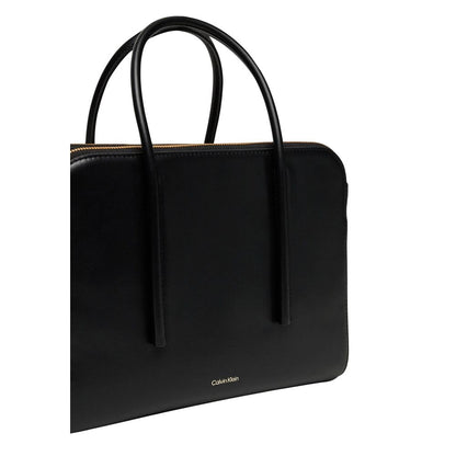 Calvin Klein Nappa Leather Tote Handbag - Black