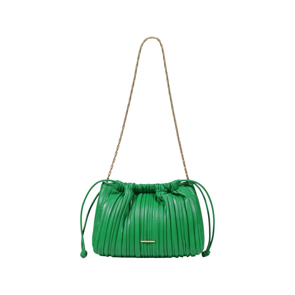 Small Crossbody Evening Drawstring Handbag by Calvin Klein for women in polyethylene & polyurethane bicolour presents a ornamental silhouette, showcasing a secure drawstring, ample , and versatile crossbody-strap, shoulder-strap & adjustable-strap for a ornamental finish.