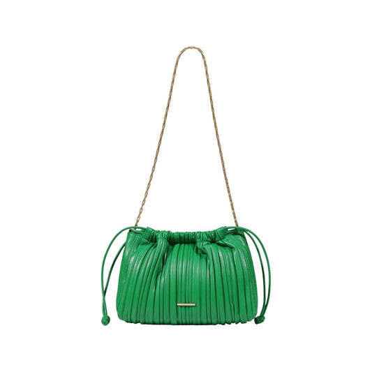 Small Crossbody Evening Drawstring Handbag by Calvin Klein for women in polyethylene & polyurethane bicolour presents a ornamental silhouette, showcasing a secure drawstring, ample , and versatile crossbody-strap, shoulder-strap & adjustable-strap for a ornamental finish.