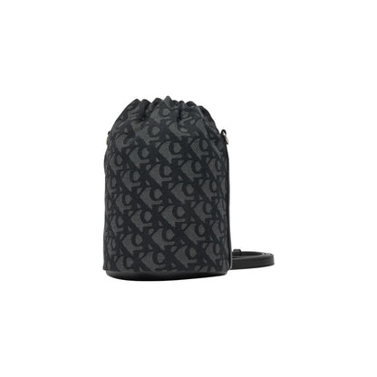 Calvin Klein Polyester Small Bucket Handbag - Black Monogram