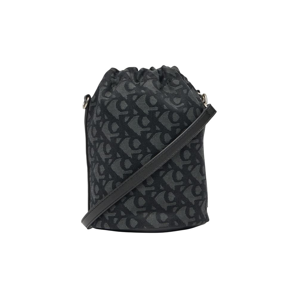 Calvin Klein Polyester Small Bucket Handbag - Black Monogram