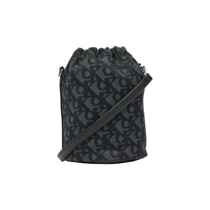 Calvin Klein Polyester Small Bucket Handbag - Black Monogram