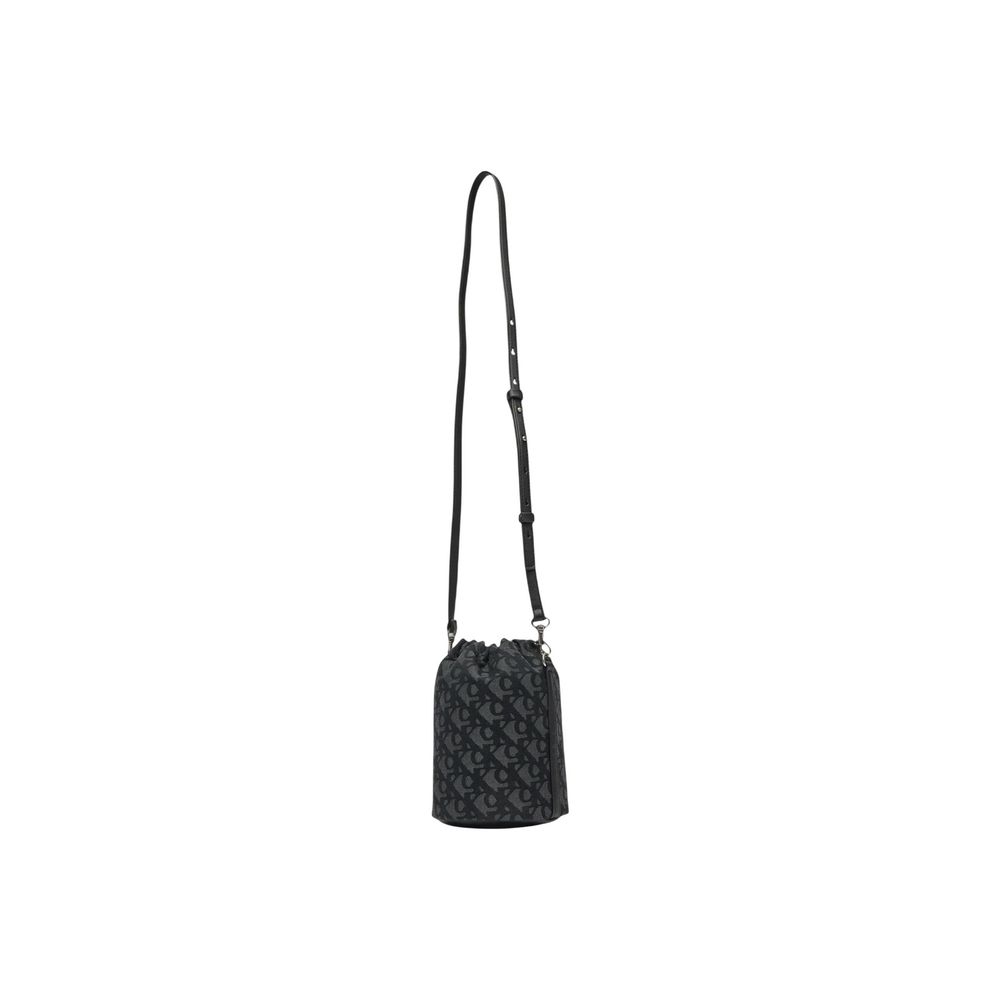 Calvin Klein Polyester Small Bucket Handbag - Black Monogram
