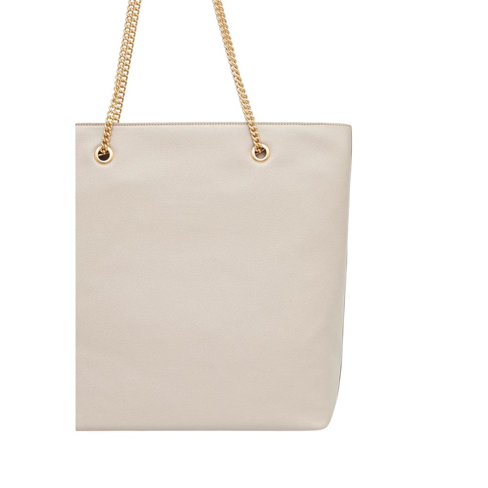 Calvin Klein Polyethylene & Polyurethane Large Tote Handbag - Beige Gold Monogram