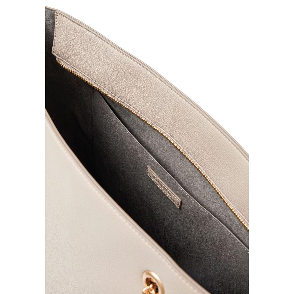 Calvin Klein Polyethylene & Polyurethane Large Tote Handbag - Beige Gold Monogram