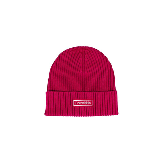 Hat by Calvin Klein for men in cashmere cotton blend pink features a dapper refinement silhouette, showcasing the dapper refinement design of the Cashmere Cotton Blend Hat for a sophisticated, premium look.