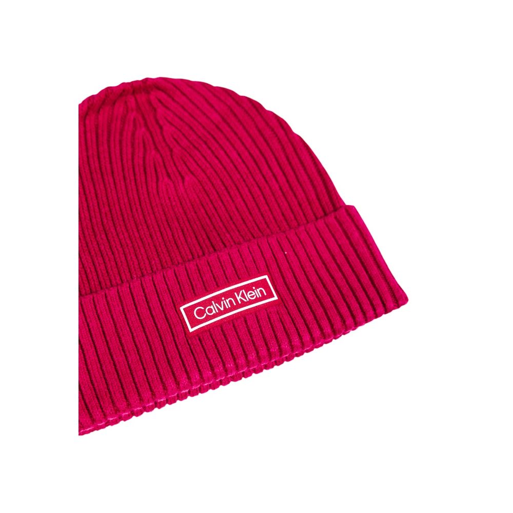 Hat by Calvin Klein for men in cashmere cotton blend pink showcases a delicate silhouette, artfully capturing the essence of the delicate Cashmere Cotton Blend Hat design for a sophisticated look.