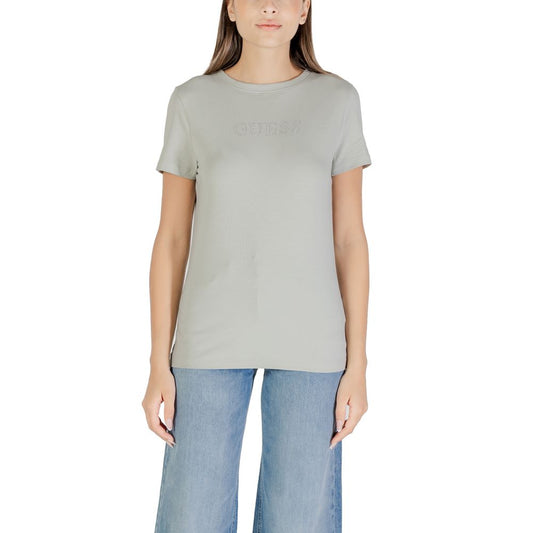T-Shirt by Guess Active for women in stretch cotton green features an on trend silhouette, perfectly showcasing a on trend and crew neckline for an elevated aesthetic.