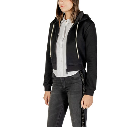 Hooded Hoodie by Guess Active for women in stretch polyester cotton black features a authentic silhouette, showcasing a sophisticated hooded neckline and authentic detail for a refined finish.