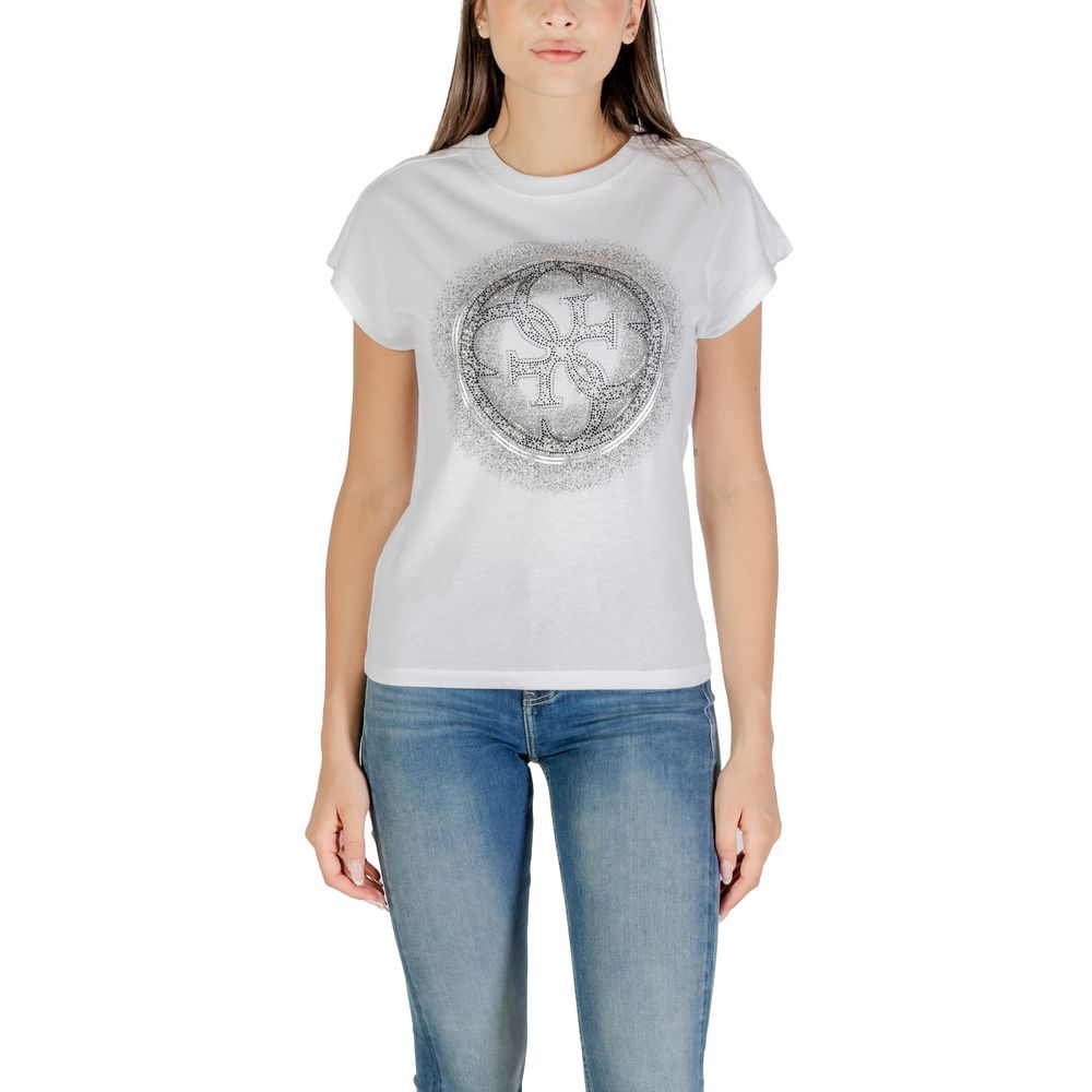 Guess Women's Crew-Neck Cotton T-Shirt - White