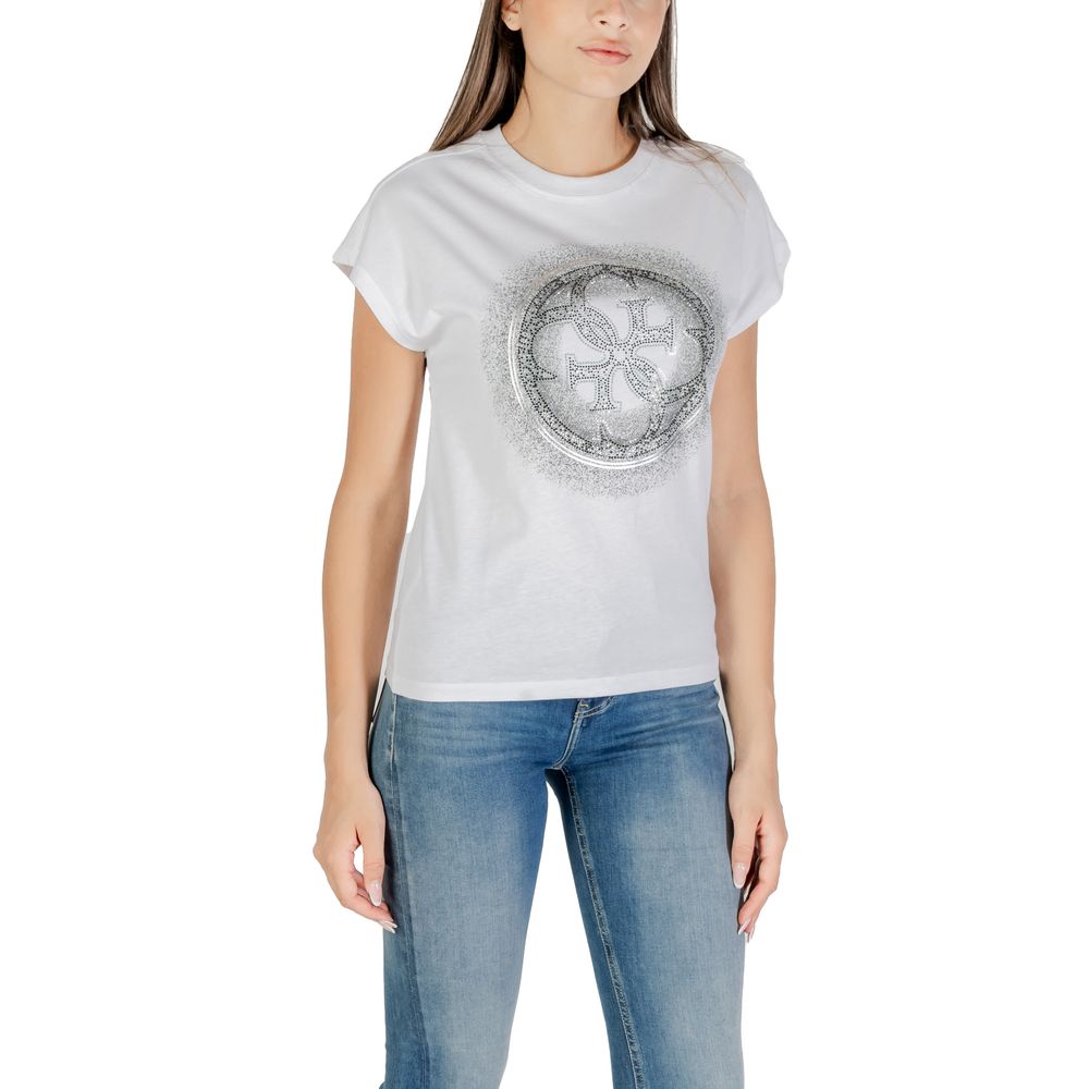 Guess Women's Crew-Neck Cotton T-Shirt - White
