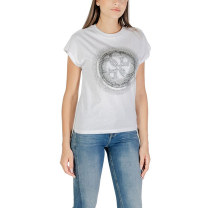 Guess Women's Crew-Neck Cotton T-Shirt - White