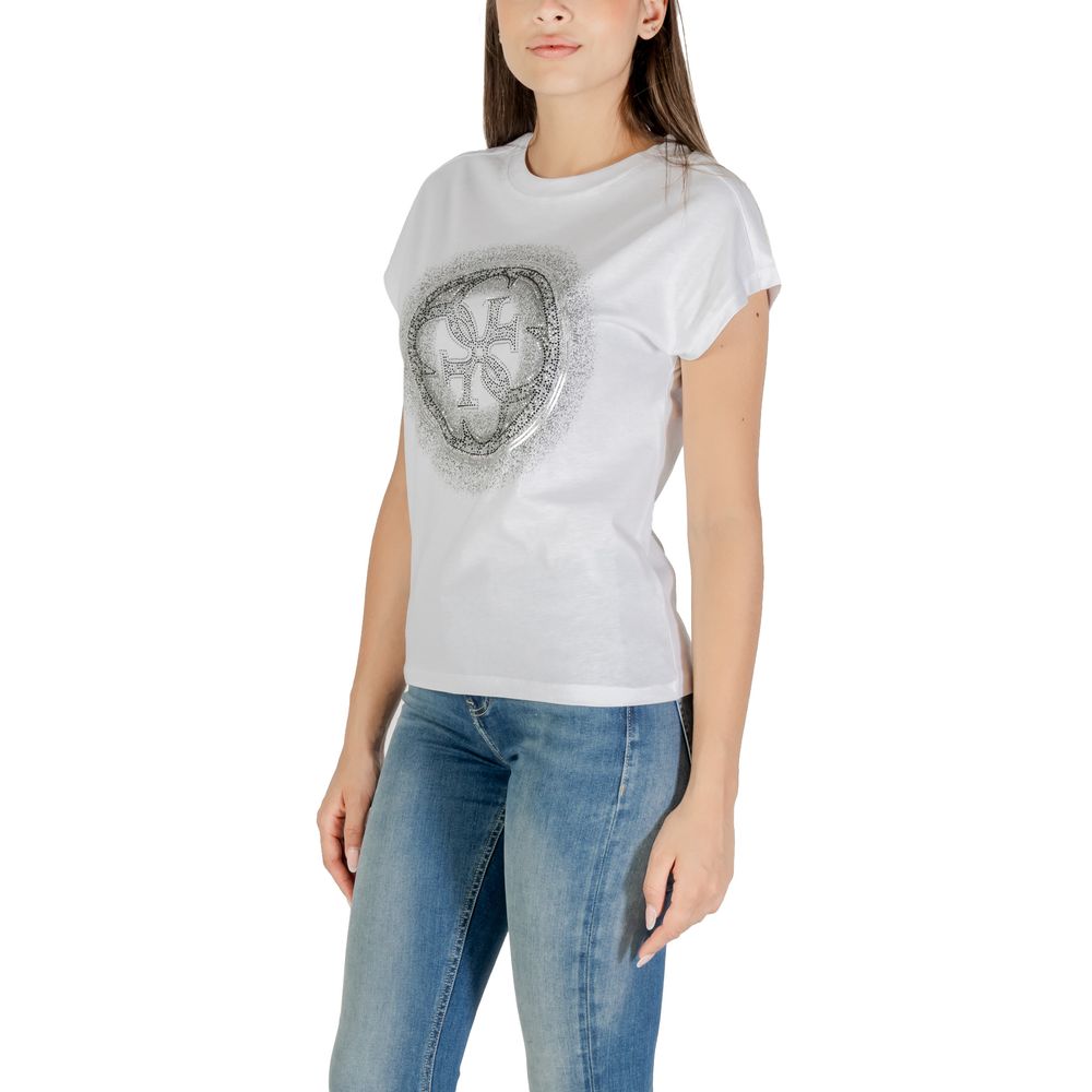 Guess Women's Crew-Neck Cotton T-Shirt - White