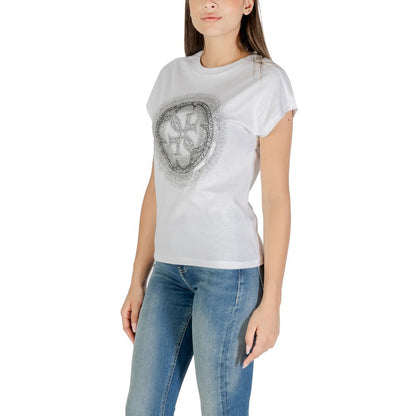 Guess Women's Crew-Neck Cotton T-Shirt - White