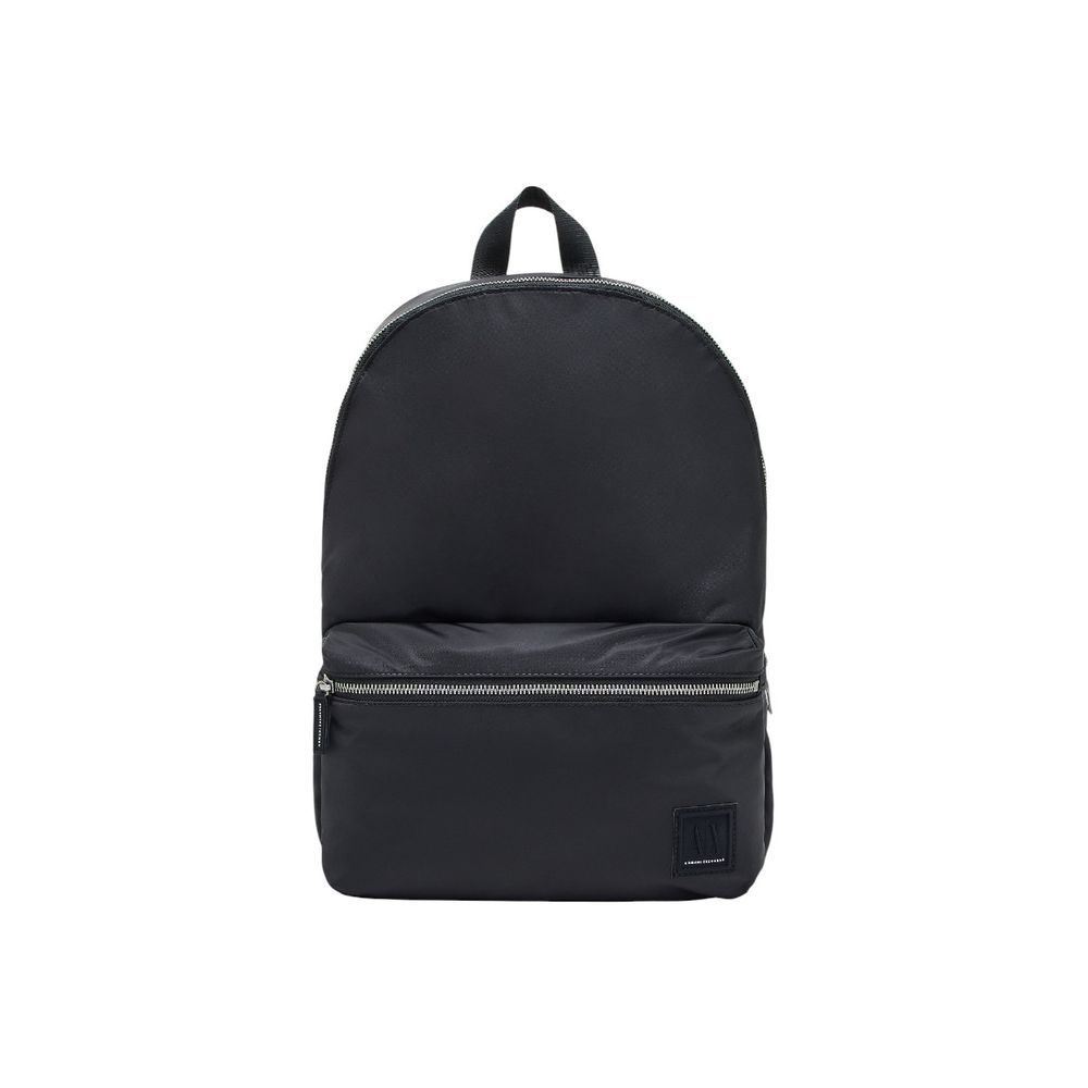 Backpack by Armani Exchange for men in polyamide black showcases an architectural Polyamide Backpack design, featuring a secure zipper, ample , and architectural backpack-strap & adjustable-strap for a sophisticated look.